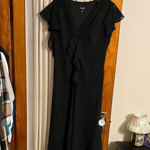 MSK Black Midi Dress with Ruffle Detail
